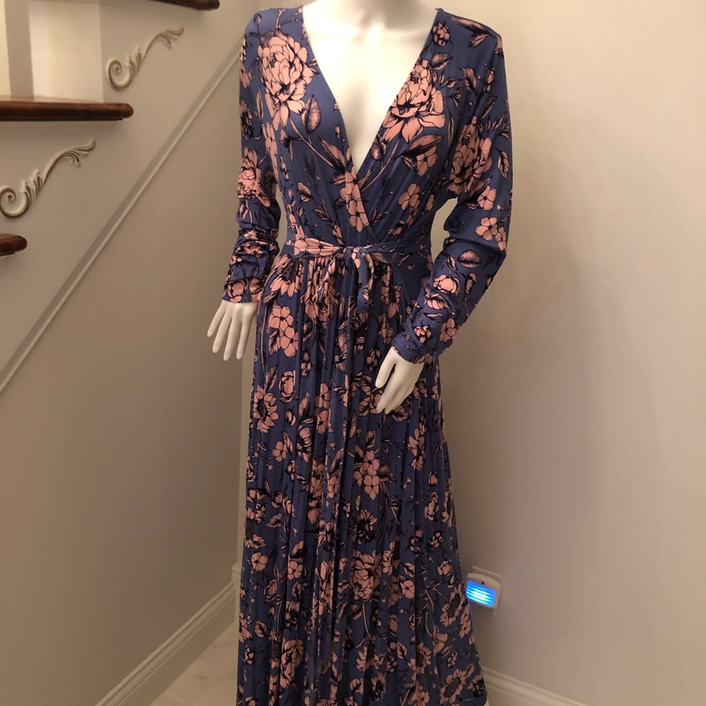 Motherhood Maternity Long Sleeve Floral Maxi Dress - Picture 1 of 5